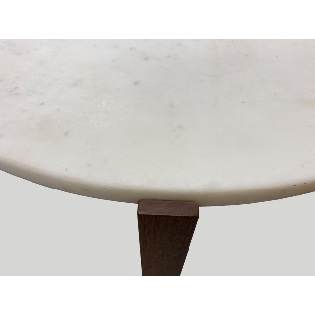 Andrianna Shamaris Italian Marble Side Table For Sale - Image 4 of 5