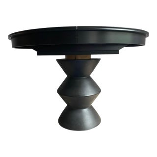 Memphis Style Pedestal Extension Dining Table For Sale