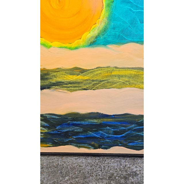 Primitive Futurism "Celestial Sunflowers" Oil Painting by Artist John Carnright For Sale In New York - Image 6 of 11