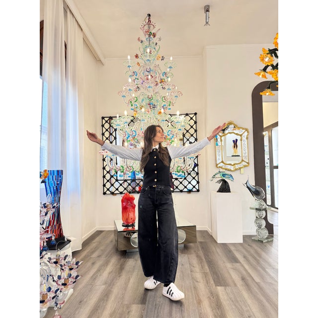 Glass Monumental Venetian Murano Style Rizzonico Chandelier – Handblown Multicolor Glass, 270 Cm Height For Sale - Image 7 of 7