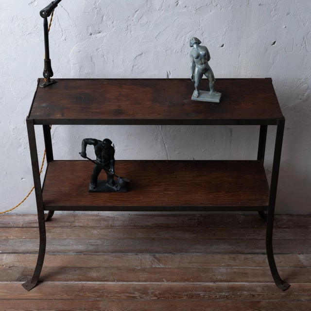 1930s Industrial Console Table With Lamp, C.1930s For Sale - Image 5 of 10