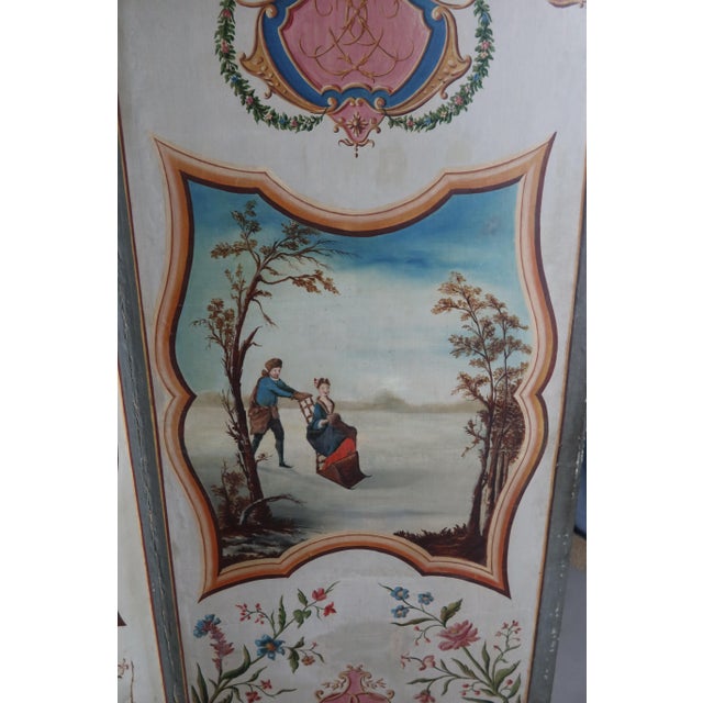 Screen with Oil Painting, 1800s For Sale - Image 6 of 12