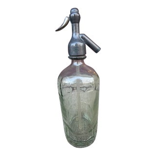 1920s French Glass Seltzer Bottle For Sale