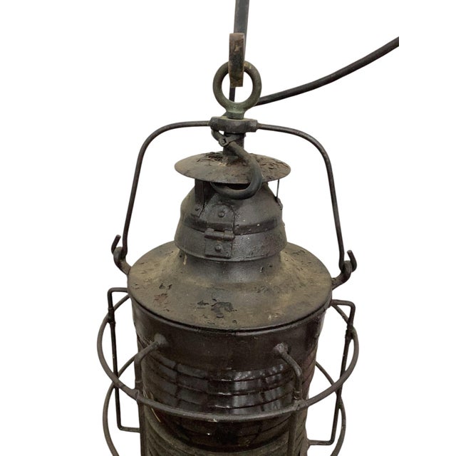 1900 - 1909 Pair of 19th Nautical Ships Lantern For Sale - Image 5 of 12