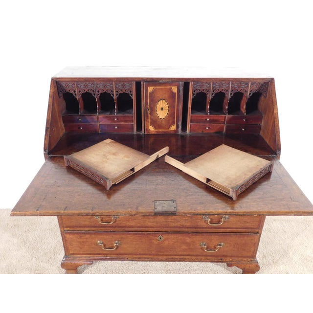 Brown 1880s English Oak Slant Front Desk For Sale - Image 8 of 17