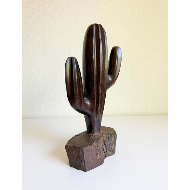 Wood 14" Ironwood Saguaro Cactus Figurine For Sale - Image 7 of 8