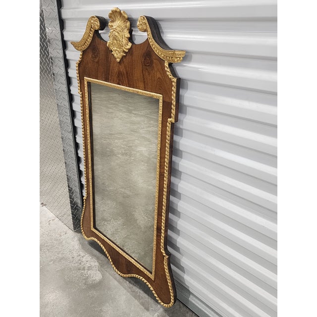 English Antique Georgian Style Mahagony Giltwood Mirror For Sale - Image 3 of 16