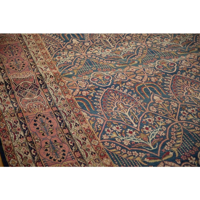 Shabby Chic Antique Fine Kerman Carpet - 9'6" x 13'8" For Sale - Image 3 of 14