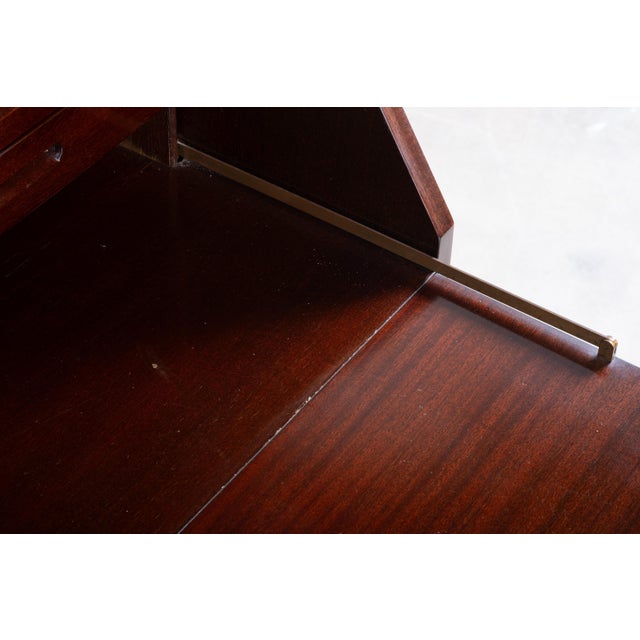 Vintage Mahogany Secretaire with Display Cabinet by Kai Winding for P. Jeppesen, 1950s For Sale - Image 14 of 15