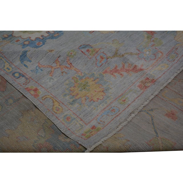 Turkish Turkish Oushak Hand Knotted Wool Rug, 12'x15' For Sale - Image 3 of 5