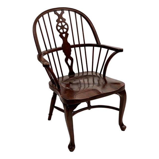 Vintage Windsor Armchair in the English Country Tradition, Refined Form With Companion Chair Available For Sale