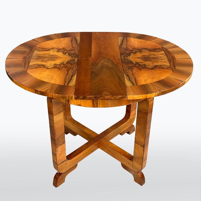 Art-Deco Small Folding Dining Table in Walnut, 1930s For Sale - Image 3 of 9
