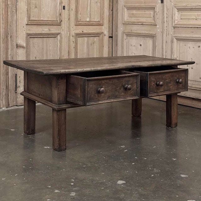 18th Century Rustic Country French Solid Oak Coffee Table For Sale - Image 15 of 18