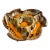 1960s Mid-Century Modern California Pottery Orange & Brown Drip Glaze Divided Serving Dish For Sale