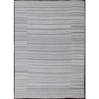 Large Kilim in Variegated Striped With Modern Design For Sale