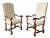 Mid 20th Century Pair of French Fruitwood Upholstered Armchairs For Sale