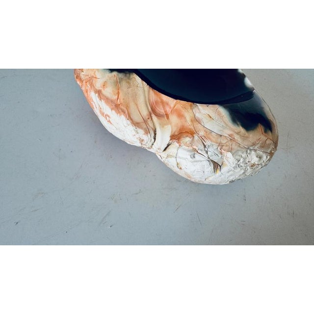 1950s Italian Freeform Onyx Ashtray in Polished Stone with Dark Brown White Pink, 1960s For Sale - Image 5 of 12