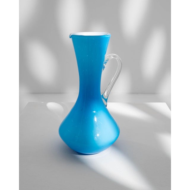 Early 20th Century 20th Century Italian Blue Glass Jug For Sale - Image 5 of 18