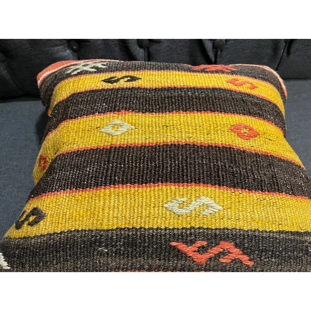 Textile Decorative Pillow Cover Made from Vintage Kilim For Sale - Image 7 of 10