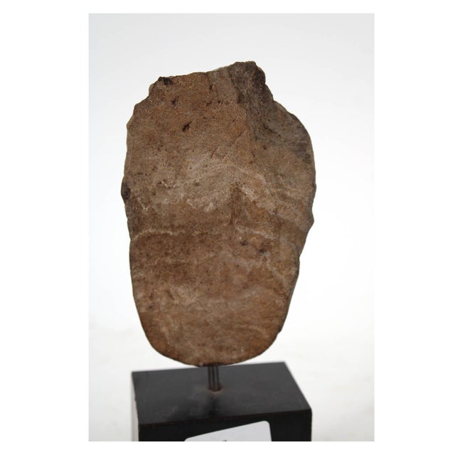 16th Century Antique Hand Carved Sandstone Buddha Head Statute on Stand For Sale - Image 5 of 5
