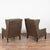 Pair of Mid Century Danish Brown Leather Wingback Club Chairs For Sale - Image 9 of 9