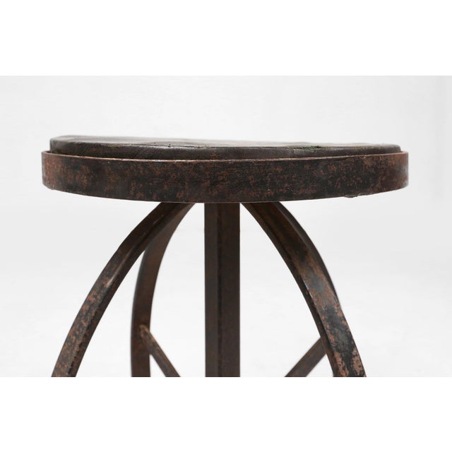 Industrial Black Metal Stool, France, 1920s For Sale - Image 4 of 16