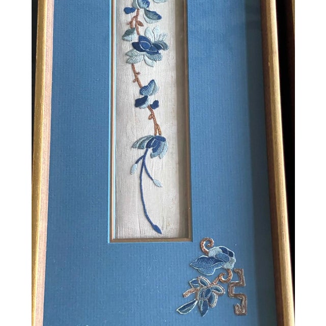 Mid 19th Century Set of Three-Framed Antique Chinese Textiles Qing Dynasty Provenance For Sale - Image 5 of 12