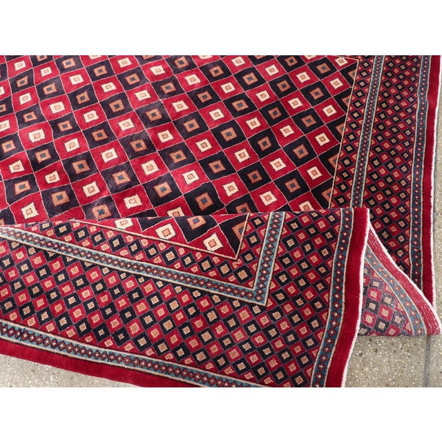Galerie Shabab Collection Vintage Mashad Art Deco Style Black and Red Rug For Sale - Image 9 of 10