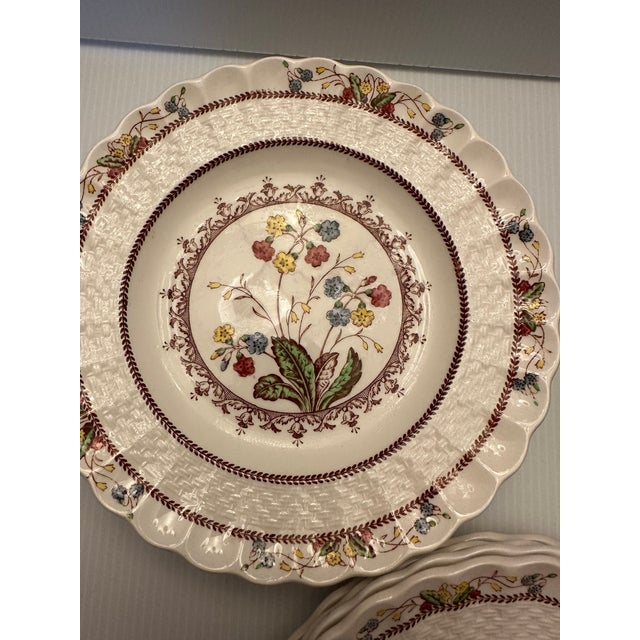 Vintage England Copeland Spode Cowslip Salad Plates Set of 11 Produced Between 1934 and 1969 For Sale - Image 9 of 9