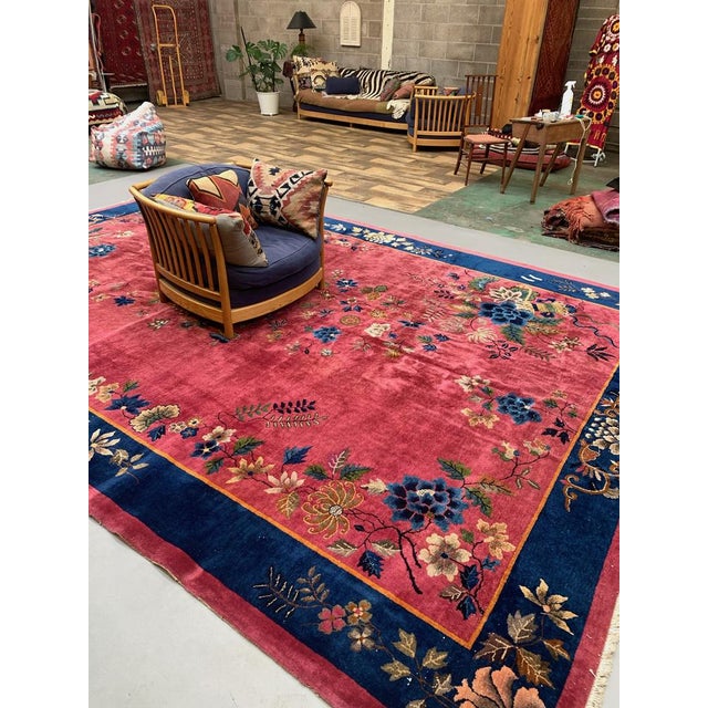 Large Chinese Art Deco Rug in Wool For Sale - Image 13 of 14