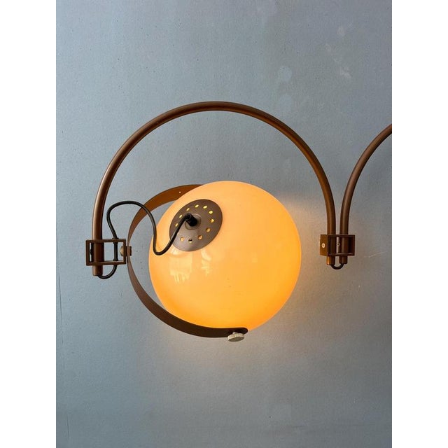 Mid-Century Space Age Double Arc Wall Lamp from Dijkstra For Sale - Image 4 of 11