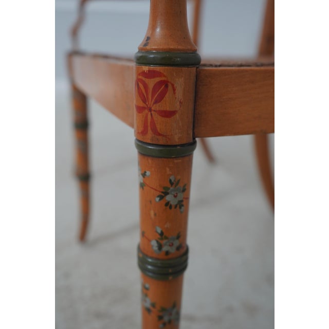 Adams Triple Back Painted Decorated Settee For Sale - Image 14 of 18