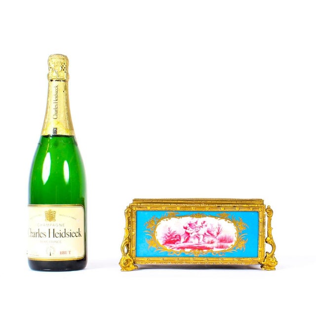 French Sevres Porcelain and Ormolu Jewelry Casket, 19th Century For Sale - Image 13 of 15