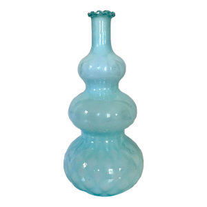 1960s Mid-Century Modern Italian Empoli Blue Opaline Glass Vase