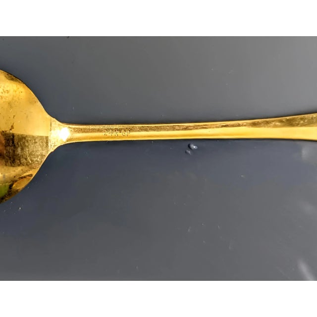 Hollywood Regency Vintage Gold Plated Small Serving Spoon for Sugar For Sale - Image 3 of 3