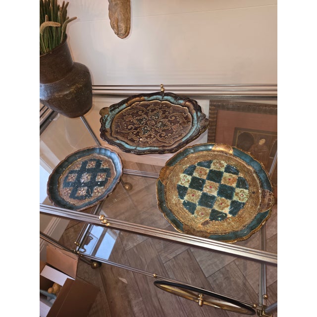 Three Small Vintage Florentine Trays For Sale - Image 16 of 16