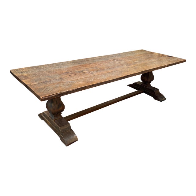 Abc Carpet & Home Custom Trestle Dining Table | Chairish