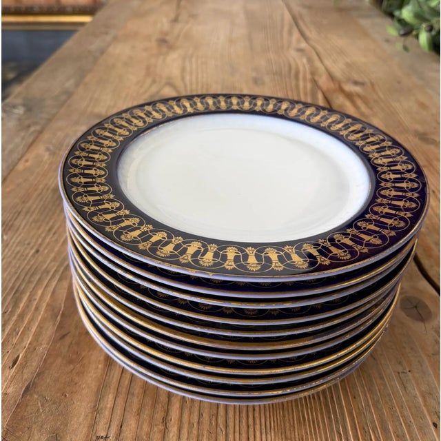 Limoges, France Antique 1895 Limoges Porcelain Dinner Plates - Set of 11 For Sale - Image 4 of 4