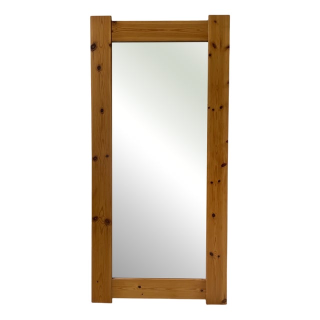 Vintage Pine Mirror, 1980s For Sale