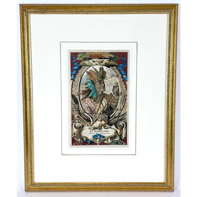 1671 John Ogilby "America" Engravings Aztec and Inca Kings Pair For Sale - Image 4 of 6