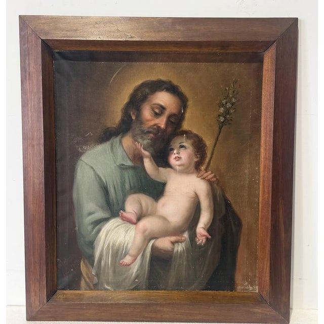 St. Joseph with the Child Jesus, 1902, Oil on Canvas For Sale - Image 6 of 6