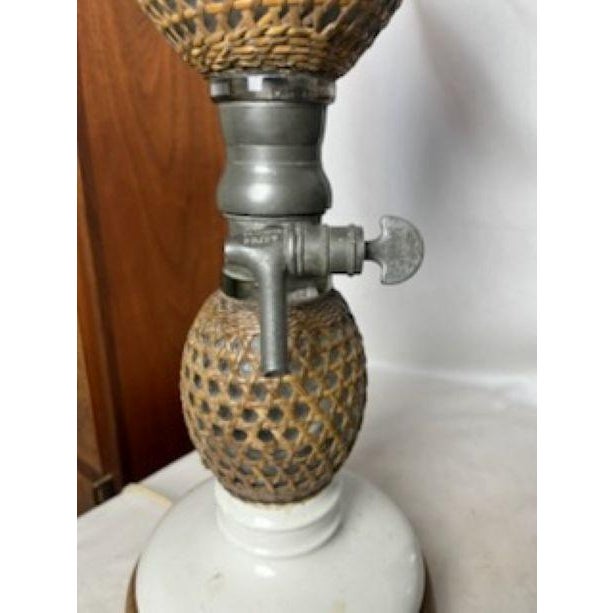Late 19th Century Late 19th Century French Victorian Cane Wrapped Seltzer Bottle Lamp For Sale - Image 5 of 13