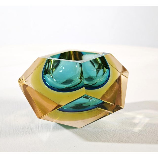 Mid-Century Modern Ashtray in Submerged Glass Murano attributed to Flavio Poli for Seguso, Italy, 1960s For Sale - Image 11 of 18
