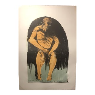 1970s Leonard Baskin Lithograph, "Olympus" the Athlete for the Olympics For Sale