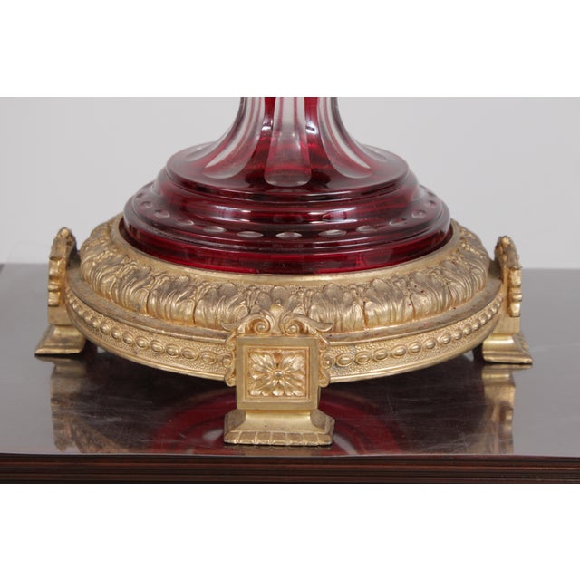 Pair Palatial Bohemian Cut to Clear Crystal Bronze Urns For Sale In Philadelphia - Image 6 of 18