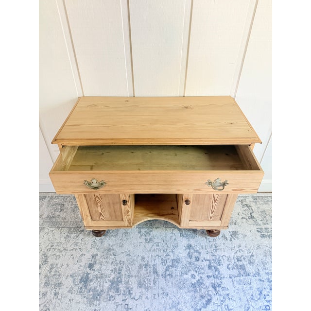 Antique English Pine Sideboard Cabinet Desk For Sale - Image 15 of 18