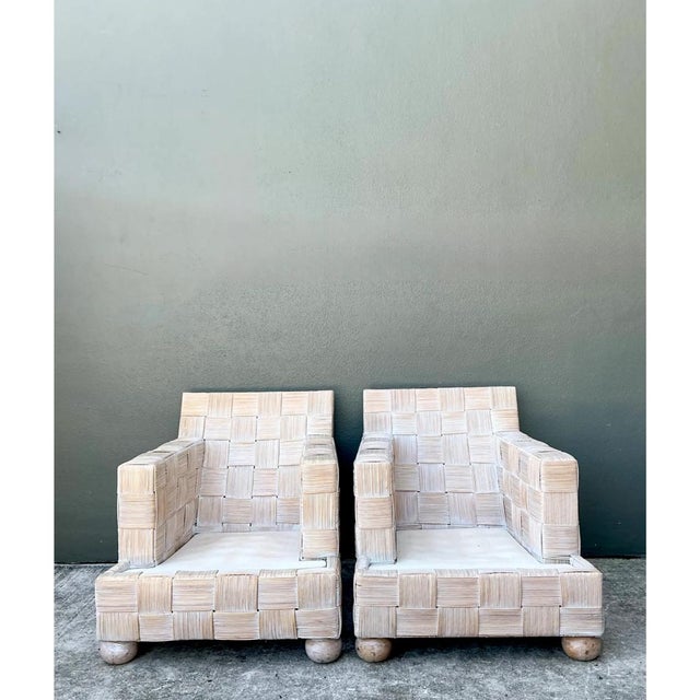 Vintage Woven Rattan Sofa After John Hutton for Donghia For Sale - Image 11 of 12