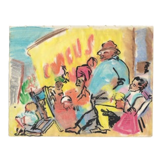 1955 Marianna Van Rossen Hoogendyk Circus Painting For Sale