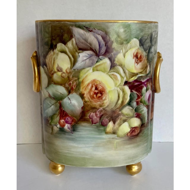 Antique Guerin Limoges Porcelain Cachepot Vase For Sale - Image 13 of 13