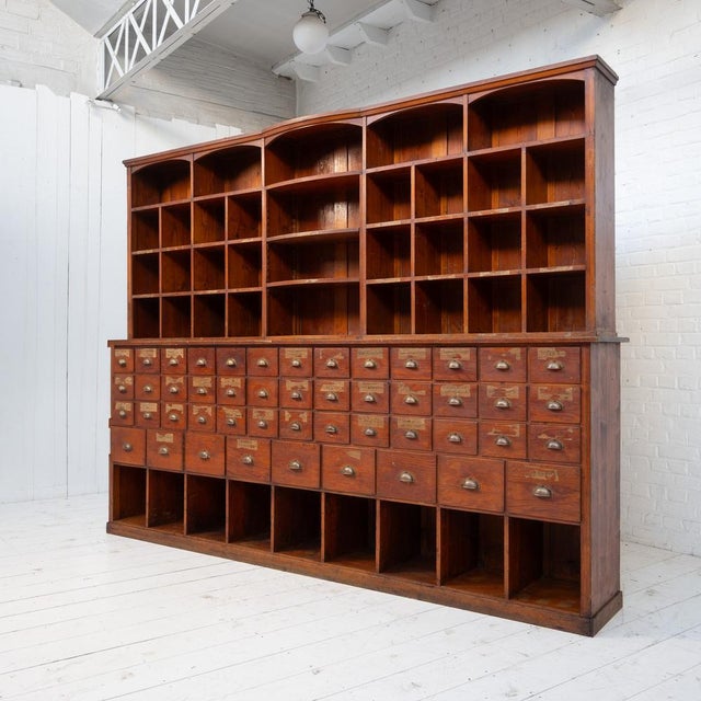 Large Vintage Hardware Store Cabinet, 1920 For Sale - Image 3 of 8